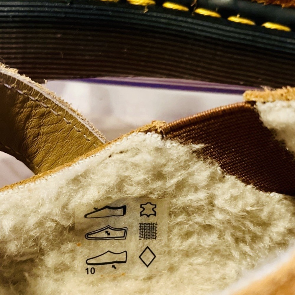 Dr Martens Isham Faux Shearling Suede Slingback Mule M 9 L 10 Pecan Brown Hairy - Picture 9 of 9